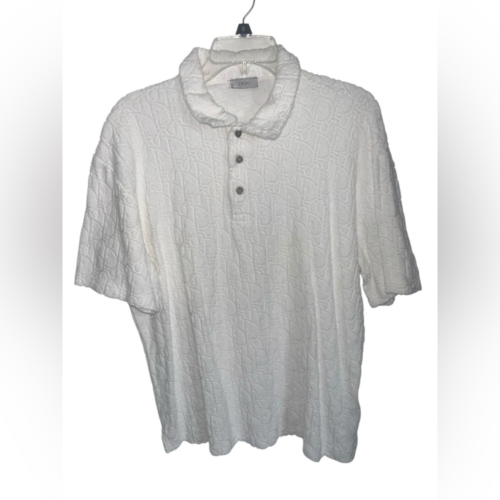 Dior Monogram Polo Shirt Short Sleeve Size Large